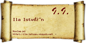 Ila István névjegykártya